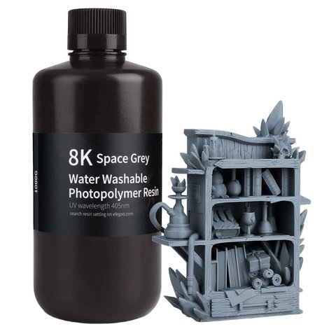 Фотополимерная смола для 3D-принтера ELEGOO 8K Space Grey (водосмываемая), 1 кг Превью 1