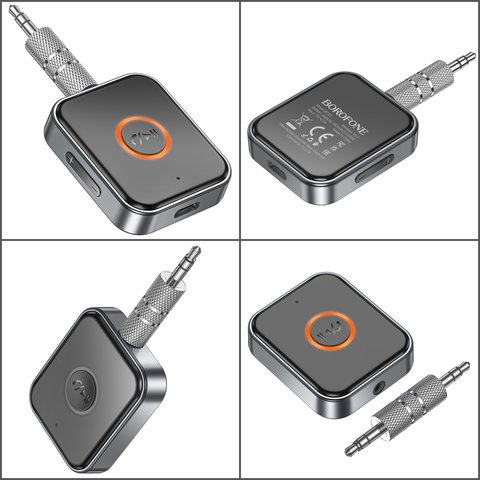 FM-трансмиттер Borofone BC55, черный, с кнопкой, USB тип-C, TRS 3.5 мм, #6941997772225 Превью 1