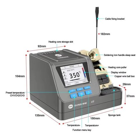 Паяльная станция Sunshine H3 210, цифровая, 80 Вт Превью 7