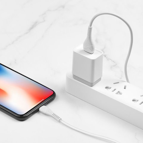 USB кабель Hoco X37, USB тип-A, Lightning, 50 см, 2,4 А, белый, #6942007612340 Превью 4