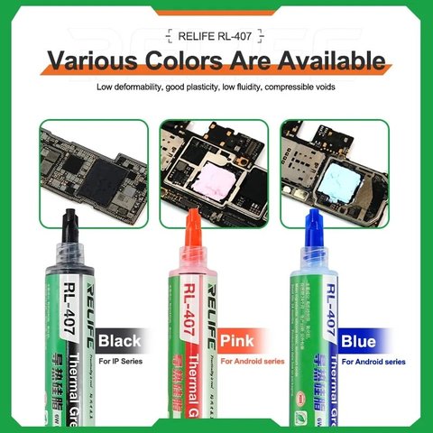 Thermal Compound RELIFE  RL-407 , (silicone, in a syringe, 20 ml, dark blue, 6 Вт/м*К) Preview 2