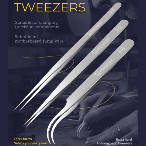 Pinzas para smd Mechanic X-15, encorvado, antiestática, 115 mm Vista previa  1