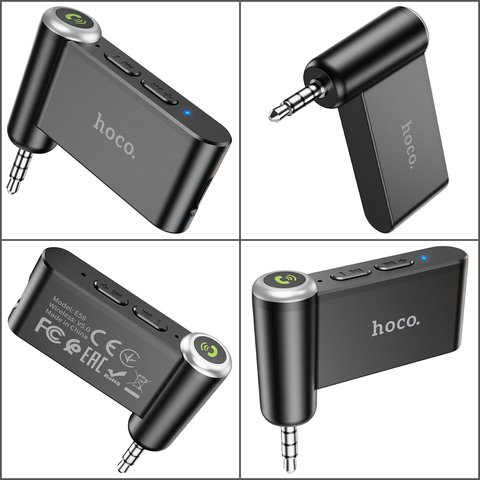 Transmisor FM Hoco E58, negro, con el botón, USB tipo C, TRS 3.5 mm, #6931474748768 Vista previa  1