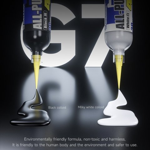 Клей Mechanic G7, поліуретановий, чорний, швидковисихаючий, для приклеювання задніх кришок, для дисплейних рамок, 30 мл Прев'ю 1