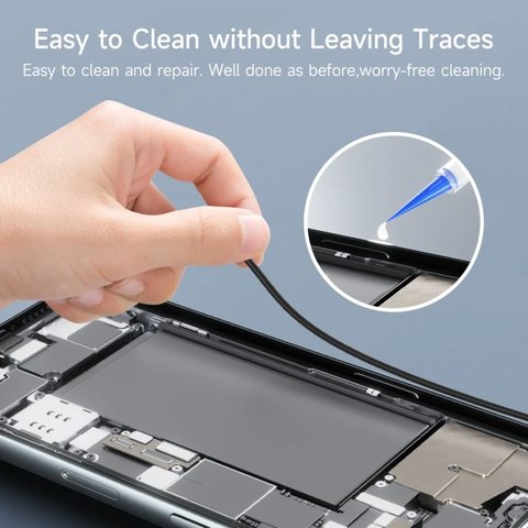 Клей JCID TP-010B, поліуретановий, чорний, швидковисихаючий, для приклеювання задніх кришок, для дисплейних рамок, 10 мл Прев'ю 7