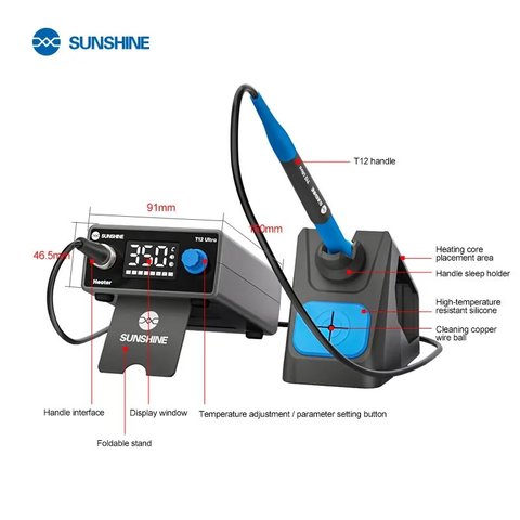 Паяльная станция Sunshine T12 Ultra, цифровая, 75 Вт Превью 7